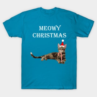 Meowy Christmas Brown Tabby Kitten T-Shirt